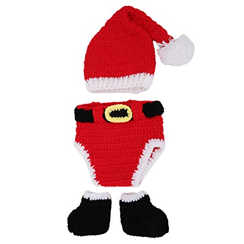 Cikonielf Baby Fotografie Baby Häkeln Weihnachtskleidung Baby Kostüm Outfits Fotografie Requisiten Gestricktes Kind Handgemachte Häkeln Fotografie Prop Kostüm für Jungen Mädchen von Cikonielf