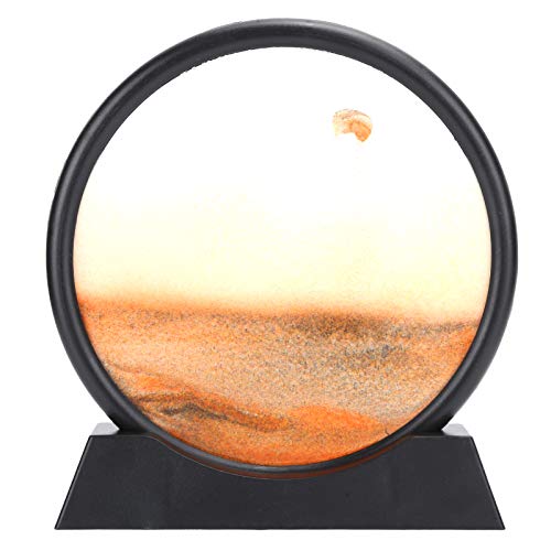 Cikonielf Sand Kippbild Dynamisches Sandbild 3D Natürliche Landschaft Fließendes Sand Bild Glas Handwerk Mikro Landschaft Ornament für Zuhause und Büro(Gelb) von Cikonielf