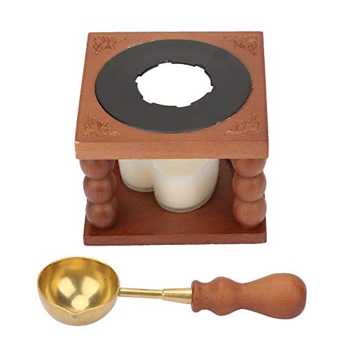 Cikonielf Siegelwachs Siegelwärmer Wachssiegel Wärmer Wax Seal Warmer Kits Wachsheiztopf mit Schmelzlöffel für Kunst Basteln Wachssiegel Stempel von Cikonielf