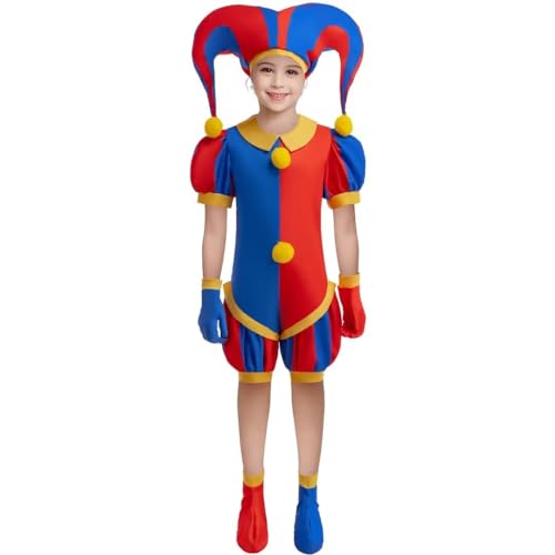 Cimefi Halloween Kostüm Kinder Pomni Jumpsuit Clown Kostüme Party Outfit von Cimefi