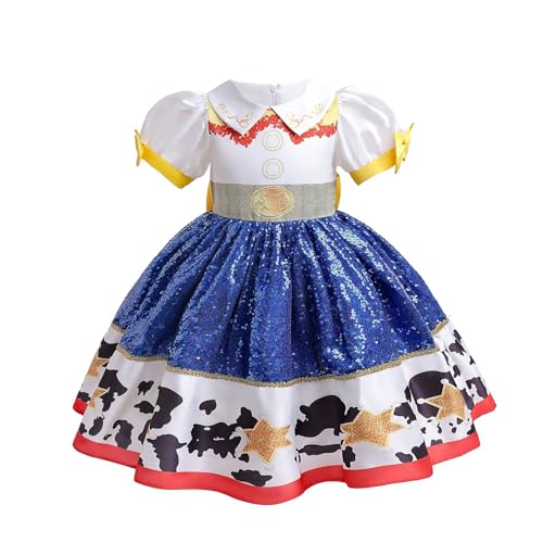 Cimefi Jessie Kostüm für Kinder, Kleinkind Mädchen Cowgirl Kostüme Pailletten Kleid von Cimefi