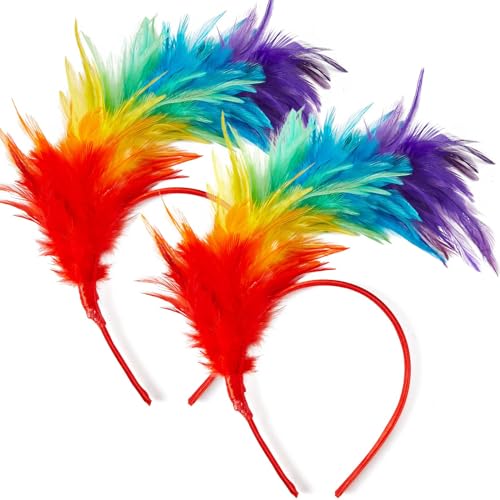 Cindeer 2 Stück Regenbogen Feder Stirnbänder LGBT Gay Pride Zubehör Fascinator Karneval Kopfschmuck Süßer Feder Haarreif Party Kopfbedeckung Cosplay Haarband für Karneval Hochzeit Kostüm Halloween Cindeer 2 Stück Regenbogen Feder Stirnbänder LGBT Gay Pride Zubehör Fascinator Karneval Kopfschmuck Süßer Feder Haarreif Party Kopfbedeckung Cosplay Haarband für Karneval Hochzeit Kostüm Halloween von Cindeer