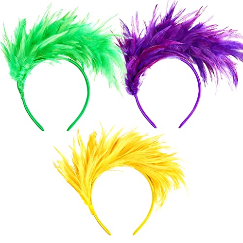 Cindeer 3 Stück Fascinator mit Federn, Karneval, 1920er-Jahre, Violett, Grün, Gelb, Stirnband für Frauen, Mädchen, 1920er-Jahre, Abschlussball, Königin, Karneval, Zubehör für Tee, Party, Cocktail, Hochzeiten, besondere Anlässe Cindeer 3 Stück Fascinator mit Federn, Karneval, 1920er-Jahre, Violett, Grün, Gelb, Stirnband für Frauen, Mädchen, 1920er-Jahre, Abschlussball, Königin, Karneval, Zubehör für Tee, Party, Cocktail, Hochzeiten, besondere Anlässe von Cindeer