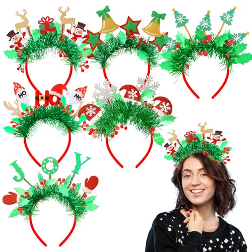 Cindeer 6 Stück Halloween Stirnbänder Kopfbedeckung Cosplay Kostüm Party Dekorationen Haarreifen Weihnachtszubehör Erwachsene, Mehrfarbig, Medium von Cindeer