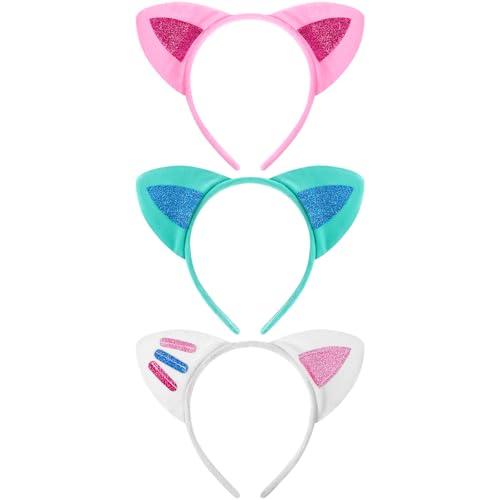 Cindeer Halloween-Ohr-Kostüm, Stirnband, Zoo, Dschungel, Safari, Plüsch, Ohr-Haarreifen für Halloween, Erwachsene, Tier, Cosplay, Party, 3 Stück, Mehrfarbig, 1 Count (Pack of 3) von Cindeer