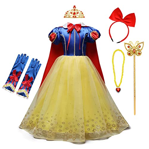 CinheyU Prinzessin Geburtstag Kleid Mädchen Schneewittchen Kostüm Karneval Halloween Weihnachten Fancy Cosplay Party Outfits mit Zubehör 4-5T CinheyU Prinzessin Geburtstag Kleid Mädchen Schneewittchen Kostüm Karneval Halloween Weihnachten Fancy Cosplay Party Outfits mit Zubehör 4-5T von CinheyU