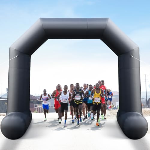 Cinnliy Aufblasbarer Torbogen, schwarz, aufblasbarer Start- und Zielbogen, Outdoor, Sport, aufblasbar, für Rennen, Outdoor-Sport, Party, Werbung, Gewerbe (ohne Luftgebläse) von Cinnliy