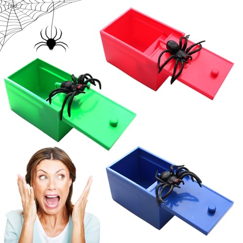 Cinsersr 3 PCS Spider Prank Box Spinne in der Box Spider Prank Toy Spinnenbox Scherzartikel Spinne Aus der Box Geschenke für Männer und Frauen Lustige überraschungsboxen Partygeschenke von Cinsersr