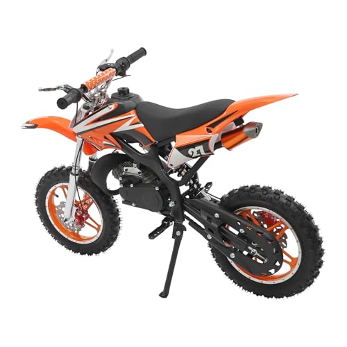Kinder Dirtbike 49cc 2-Takt Motorrad für 8-14 Jahren mit Hand-Zug-Start 45 km/h Höchstgeschwindigkeit für Outdoor Abenteuer mit Rutschfesten Reifen und Scheibenbremsen (Orange) von Ciounmb