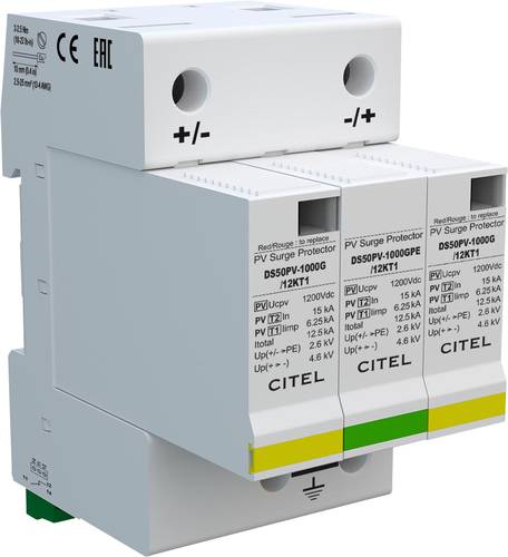 Citel 482393 DS50PVS-1000G/12KT1 Kombiableiter Überspannungsschutz für: Verteilerschrank 60 kA 1St. von Citel