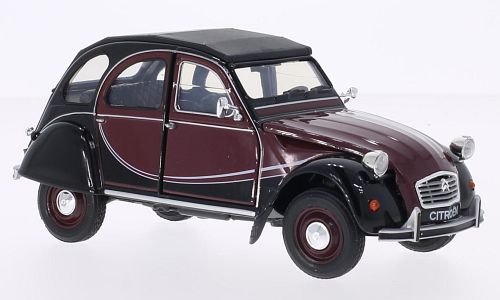 Citroen 2CV 6 Charleston, dunkelrot/schwarz, 0, Modellauto, Fertigmodell, Welly 1:24 von Citroen