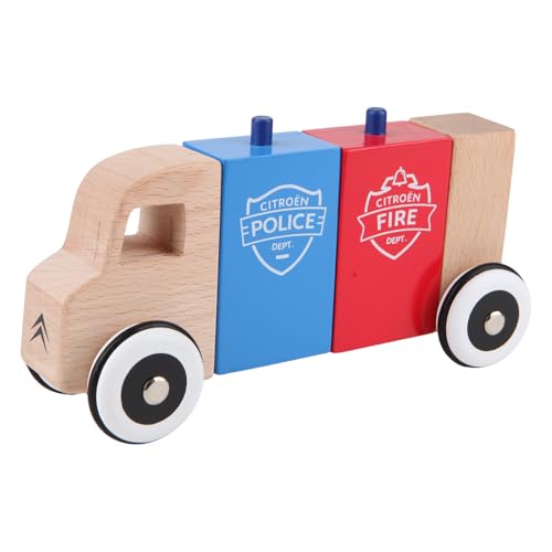 Citroën Sammlerfahrzeug aus Holz, magnetisch, Feuerwehr & Polizei, langlebiges Lernspielzeug, ideale Größe für kleine Fahrzeugliebhaber, 100 % sicher. von Citroën