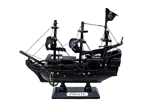 City Souvenir Shop Schiffs-Modell Piratenschiff aus Holz, klein, ca. 16 x 14,5 x 4 cm von City Souvenir Shop