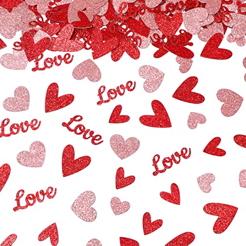 240 Stück Herz Konfetti Liebe Papier Konfetti Glitzer Rot Rose Gold Tischdekoration für Valentinstag Verlobung Muttertag Hochzeit Jahrestag Brautdusche Frauen Geburtstag Party Supplies von Civaner