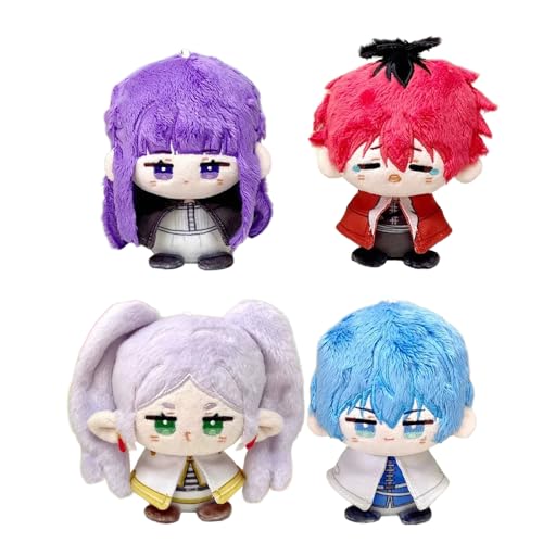 Anime-Plüschfigur Frieren, niedlicher Cartoon-Himmel/Farn-Design, weich, gefüllt, Anime-Plüschkissen, PP-Baumwolle, 12 cm, Plüsch-Anhänger, Tasche, Heimdekoration, Geschenk, 4 Stück Anime-Plüschfigur Frieren, niedlicher Cartoon-Himmel/Farn-Design, weich, gefüllt, Anime-Plüschkissen, PP-Baumwolle, 12 cm, Plüsch-Anhänger, Tasche, Heimdekoration, Geschenk, 4 Stück von Ciyoulio