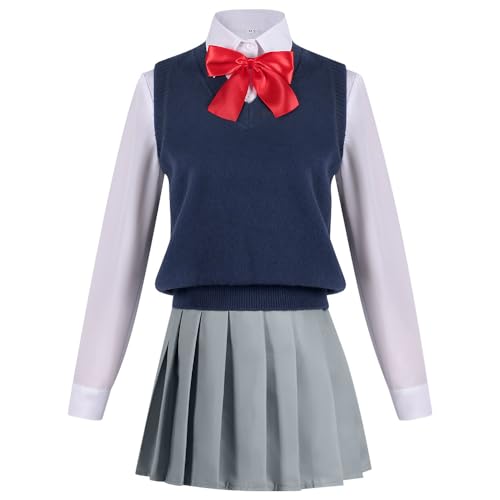 Ciyoulio Amano Ririsa Cosplay Kostüm Anime Cosplay Schule Outfits JK Uniform Full Set Halloween Karneval Party Dress up Kostüm von Ciyoulio