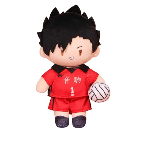 Ciyoulio Shoyo Hinata Plüschfigur (Fußball, einziehbar) Anime Tobio Kageyama Stofffigur Kuroo Tetsurou Plüschtiere Baumwolle Wurfkissen Kissen Sofa Bett Dekoration Geschenk 18 cm von Ciyoulio