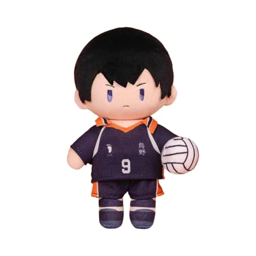 Ciyoulio Shoyo Hinata Plüschfigur (Fußball, einziehbar) Anime Tobio Kageyama Stofffigur Kuroo Tetsurou Plüschtiere Baumwolle Wurfkissen Kissen Sofa Bett Dekoration Geschenk 18 cm von Ciyoulio