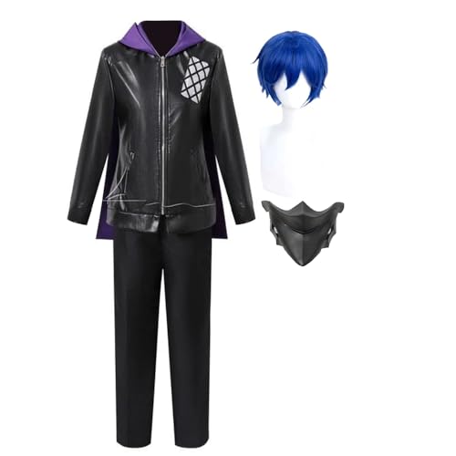 Kirishima Ayato Cosplay Kostüm Herren Kirishima Ayato Perücke Cosplay Maske Komplettes Set Anime Rollenspiel Outfit Halloween Karneval Party Kostüm Dress Up Anzug Requisiten von Ciyoulio