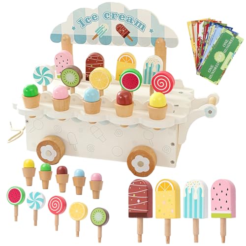 Ice Cream Shop Kinder Eisdiele aus Holz Eisspielzeug Rollenspiel Küchenzubehör Eisladen Kinder ab 3 Jahren Montessori Spielzeug Weihnachts Geburtstagsgeschenke Ice Cream Shop Kinder Eisdiele aus Holz Eisspielzeug Rollenspiel Küchenzubehör Eisladen Kinder ab 3 Jahren Montessori Spielzeug Weihnachts Geburtstagsgeschenke von CizmuoBen
