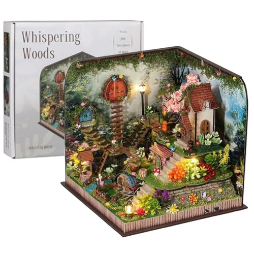 Cjeuxnr 3D Holz DIY Book Nook Kit Miniatur Puppenhaus mit LED Lichtern für Erwachsene Teens Home Decor von Cjeuxnr
