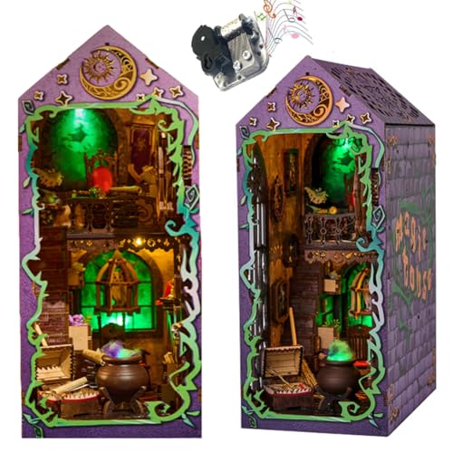 Cjeuxnr 3D Holz DIY Booknook Miniaturhaus Winziges Haus Puzzle Magisches Puppenhaus Kit für Erwachsene und Jugendliche, Bücherregaleinsatz Dekor, DIY Handwerk Geschenk Modellbau Cjeuxnr 3D Holz DIY Booknook Miniaturhaus Winziges Haus Puzzle Magisches Puppenhaus Kit für Erwachsene und Jugendliche, Bücherregaleinsatz Dekor, DIY Handwerk Geschenk Modellbau von Cjeuxnr