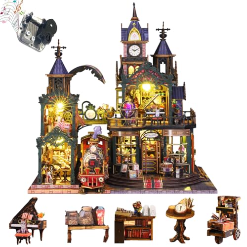 Cjeuxnr DIY Book Nook Kit, 3D Holz Miniatur Schloss Szene Weihnachten Thema Puppenhaus mit LED-Lichtern (ES019) von Cjeuxnr