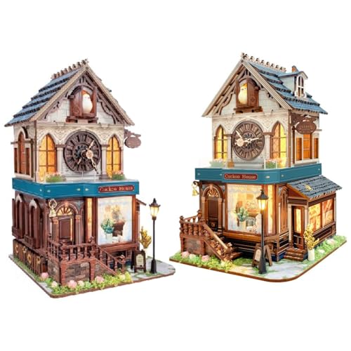Cjeuxnr DIY Book Nook Kit, Miniaturhaus mit LED-Licht, Holzpuzzle Modellbausatz für kreative zusammengebaute Buchstützen Cjeuxnr DIY Book Nook Kit, Miniaturhaus mit LED-Licht, Holzpuzzle Modellbausatz für kreative zusammengebaute Buchstützen von Cjeuxnr