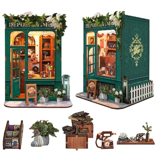 Cjeuxnr DIY Book Nook Kit:DIY Dollhouse Booknook with LED Light - 3D Wooden Puzzle Miniature House Kits - Creative Crafts for Adults - Bookshelf Insert Decor - Gifts Friends Festival Cjeuxnr DIY Book Nook Kit:DIY Dollhouse Booknook with LED Light - 3D Wooden Puzzle Miniature House Kits - Creative Crafts for Adults - Bookshelf Insert Decor - Gifts Friends Festival von Cjeuxnr