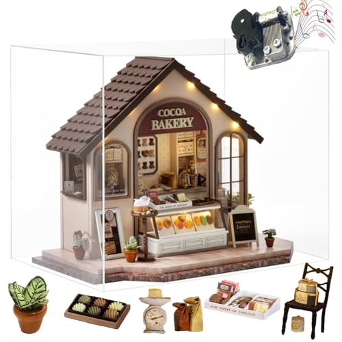 Cjeuxnr Miniaturhaus-Kit, DIY-Miniatur-Puppenhaus-Set für Erwachsene zum Bauen zum Leben, Holz-Bastelsets für Erwachsene, Mini-Modellbausätze mit LED, Geschenke zum Geburtstag, Weihnachten (Bäckhaus) Cjeuxnr Miniaturhaus-Kit, DIY-Miniatur-Puppenhaus-Set für Erwachsene zum Bauen zum Leben, Holz-Bastelsets für Erwachsene, Mini-Modellbausätze mit LED, Geschenke zum Geburtstag, Weihnachten (Bäckhaus) von Cjeuxnr