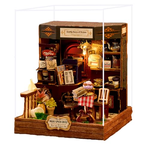 DIY Miniatur Puppenhaus Kit Bring Möbel 3D Holzmodell Spielzeug mit LED-Lichtskala Kreatives Zimmer Weihnachten Geburtstag Geschenk (K079) von Cjeuxnr