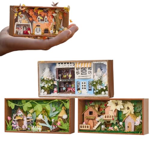 Four Season Kit - DIY Miniature House Dollhouse Kit for Adults and Teens, Tiny House Bookshelf Decor 3D Wooden Puzzle, Gifts for Family Friends (Four Seasons) von Cjeuxnr
