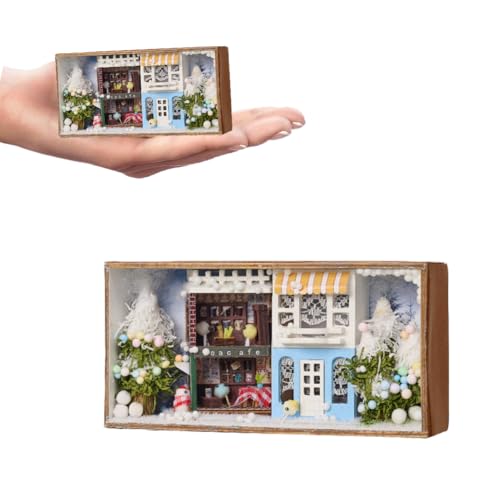 Four Season Kit - DIY Miniature House Dollhouse Kit for Adults and Teens, Tiny House Bookshelf Decor 3D Wooden Puzzle, Gifts for Family Friends (Winter) von Cjeuxnr