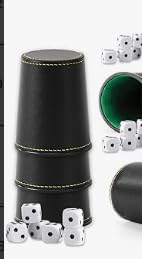 Cjytdkj Schocken Set, Hochwertiges Schocken Würfelspiel Set, 5 Würfelbecher Leder mit 25 Würfeln für Erwachsene, Casual Games Bar von Cjytdkj