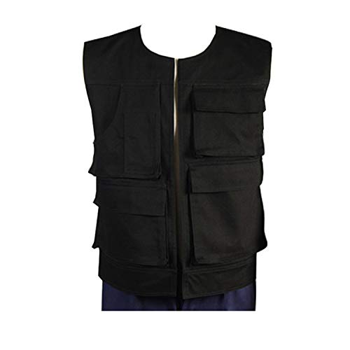 ClSSTEV Herren Cosplay Kostüm Schwarz Weste Halloween Cosplay Weste mit Taschen, Weste, Large ClSSTEV Herren Cosplay Kostüm Schwarz Weste Halloween Cosplay Weste mit Taschen, Weste, Large von ClSSTEV