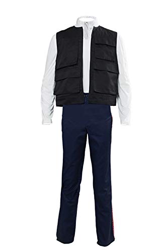 Herren Han Solo Cosplay Kostüm Erwachsene Halloween Cosplay Outfits Han Solo Kostüm Weste Hose - Weiß - X-Large von ClSSTEV