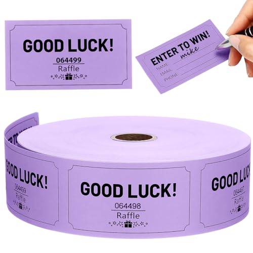 Clabby 1000 Stück große Tombola-Tickets Rollen lila Tombola-Karten Blanko Eintragsformular mit Namen, Telefon, E-Mail für Veranstaltungen, Spendenaktionspreise, bedruckbar für Klassenzimmer Clabby 1000 Stück große Tombola-Tickets Rollen lila Tombola-Karten Blanko Eintragsformular mit Namen, Telefon, E-Mail für Veranstaltungen, Spendenaktionspreise, bedruckbar für Klassenzimmer von Clabby