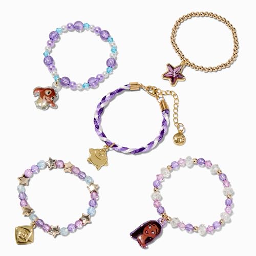 Claire's Disney Stretch-Perlenarmbänder | Modeschmuck mit Charms für kleine Mädchen | Disney Wish | Geschenk Set | Mehrfarbig von Claire's