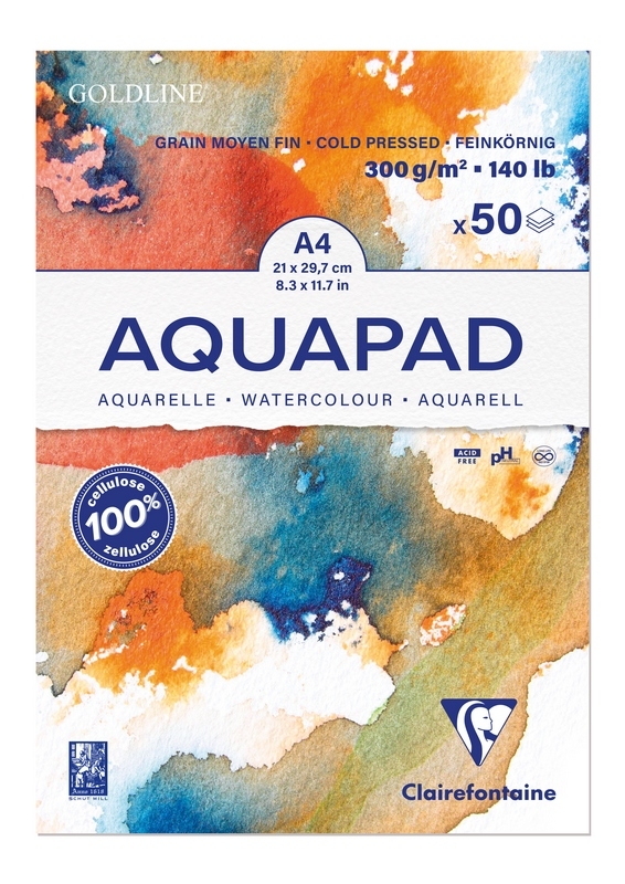 Clairefontaine Goldline Aquarellblock 300g/m² A4 50 Blatt von Clairefontaine