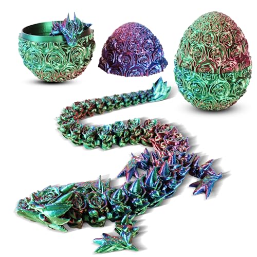 Claofoc 3D Gedruckte Dracheneier mit Drachen im Inneren, Drachen Fidget Spielzeug für Erwachsene, Kristall Drachen Ostereier Dracheneier, Dekoration als Geschenk (Rose-Blue Purple) von Claofoc