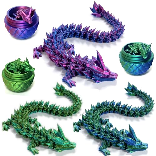 Claofoc 3D Gedrucktes Drachenei Geheimnisvolle Dracheneier mit Drachen im Inneren Heimbüro Schreibtischdekoration Erwachsene Kinder Geschenke Spielzeug (3PCS A) von Claofoc