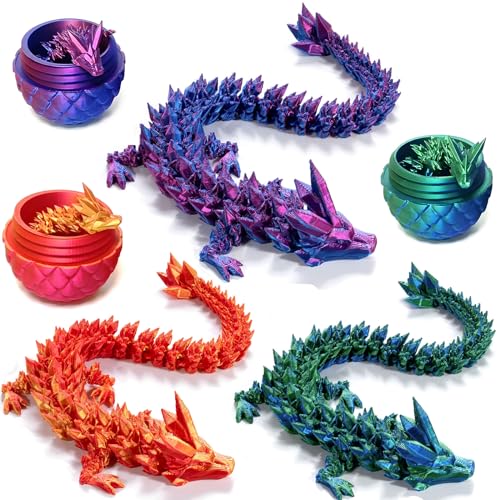 Claofoc 3D Gedrucktes Drachenei Geheimnisvolle Dracheneier mit Drachen im Inneren Heimbüro Schreibtischdekoration Erwachsene Kinder Geschenke Spielzeug (3PCS B) von Claofoc
