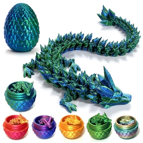 Claofoc 3D Gedrucktes Drachenei Geheimnisvolle Dracheneier mit Drachen im Inneren Heimbüro Schreibtischdekoration Erwachsene Kinder Geschenke Spielzeug (Laser Green) von Claofoc