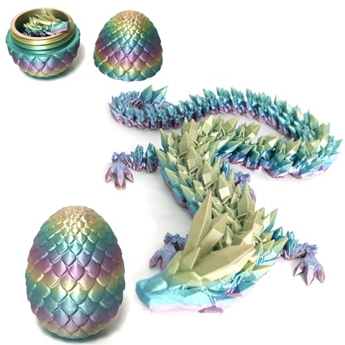 Claofoc 3D Gedrucktes Drachenei Drache in Ei Geheimnisvolle Realistische Drachen Figuren 3D Drache im Ei Easter Dracheneier Wohnkultur Geschenke Spielzeug (Rainbow Colors) von Claofoc