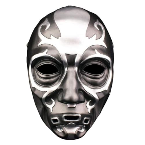 Claofoc Todesser Maske Halloween Death Eater Maske 3D Gruselige Schädelmaske Lucius Malfoy Kostüm Cosplay Harz Requisiten Karikatur Todesser Maske für Party von Claofoc