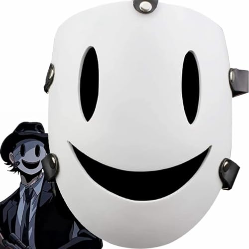Claofoc Anime Cosplay Maske High Rise Invasion Weißes Lächeln Sniper Tenku Shinpan Maske Kagetane Hiruko Halloween Kostüm Requisiten (C) von Claofoc