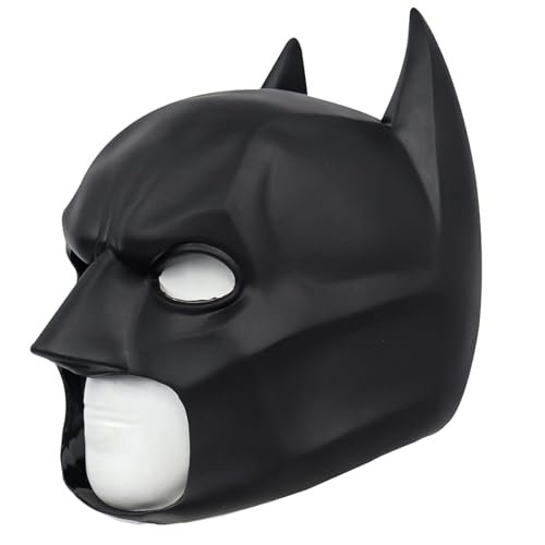 Claofoc Batman Maske Vollkopf Schwarz Latex Maske Erwachsene Herren Superheld Fledermaus Maske Halloween Karneval Kostümzubehör Kopfbedeckung Schwarzer Helm (Style 3) von Claofoc