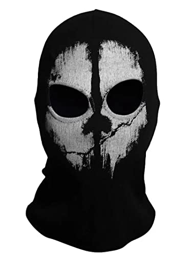 Claofoc Call of Duty Geistermaske Skeleton Kabeljau Geistermaske Halloween Sturmhaube Geistermasken Winddicht totenkopf maske Cosplay Kostüme (G, Einheitsgröße) von Claofoc