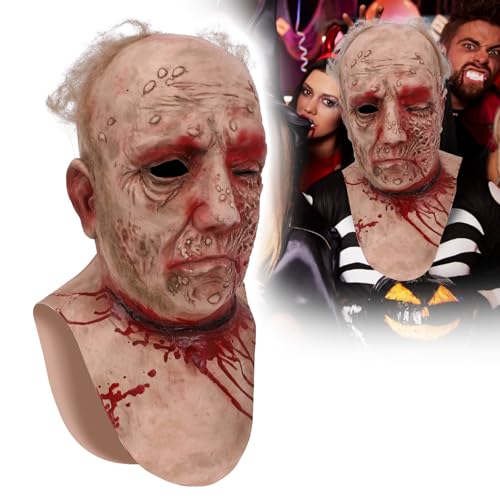 Claofoc Gruselige Zombie Maske Blutigem Schlitzhals Einäugige Maske Gruseliger Horror Realistischer Helm Verfaultem Gesicht Halloween Cosplay Requisiten Claofoc Gruselige Zombie Maske Blutigem Schlitzhals Einäugige Maske Gruseliger Horror Realistischer Helm Verfaultem Gesicht Halloween Cosplay Requisiten von Claofoc