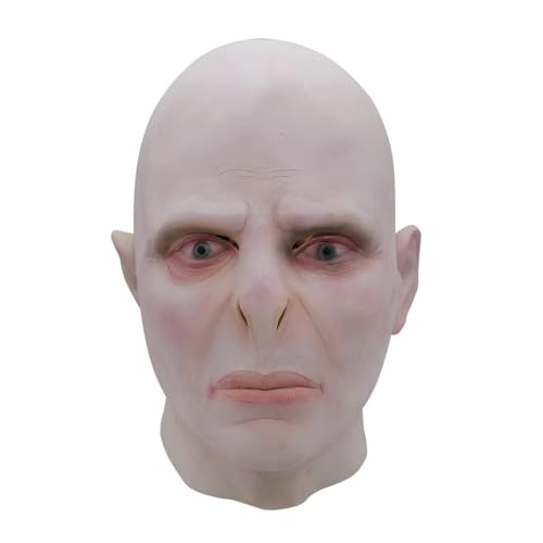 Claofoc Voldemort Maske Cosplay Kostüm Requisiten Horror Glatze Latex Vollkopf Maske Halloween Karneval Gruselige Lustige Kopfbedeckung von Claofoc